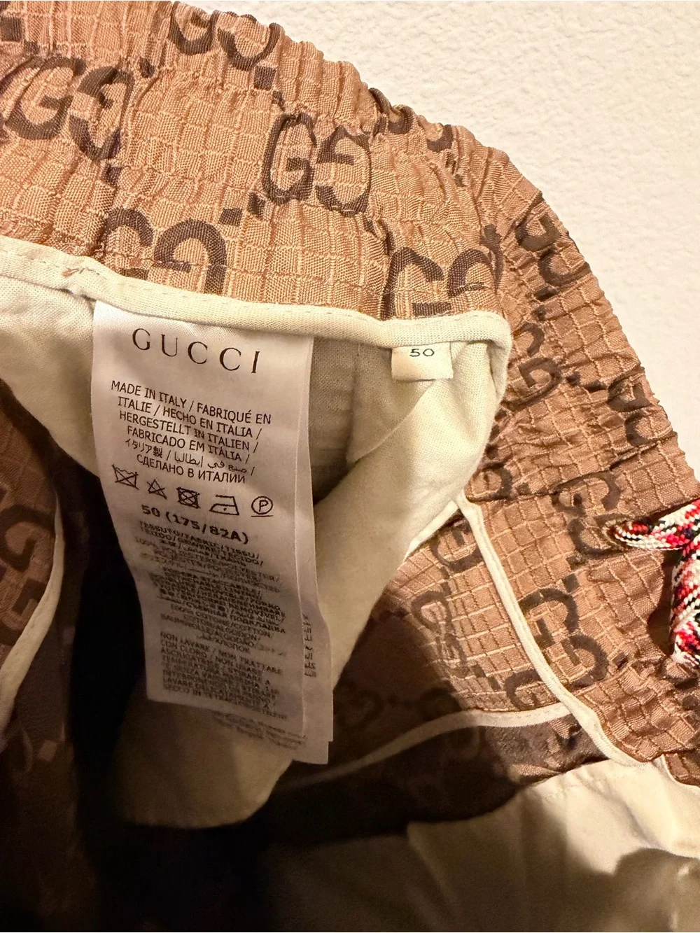 Gucci Brown GG Supreme Logo Pants